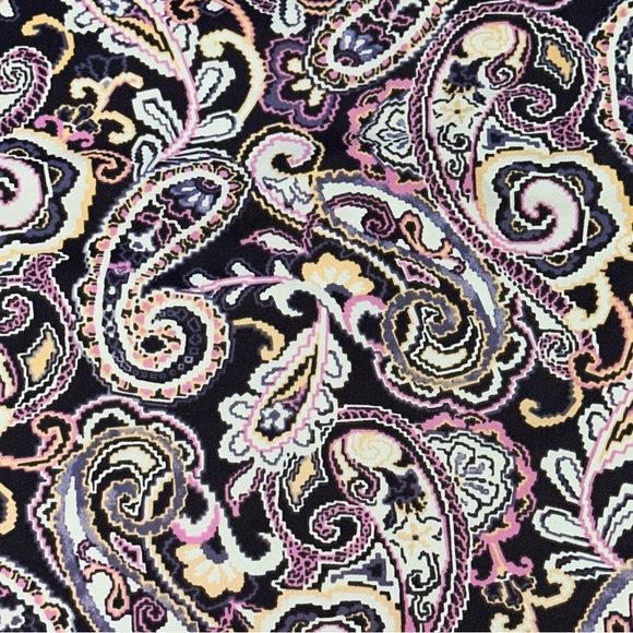 Lands' End Women's Navy Retro Paisley Print Square Neck Tankini Size 14D - Picture 7 of 13